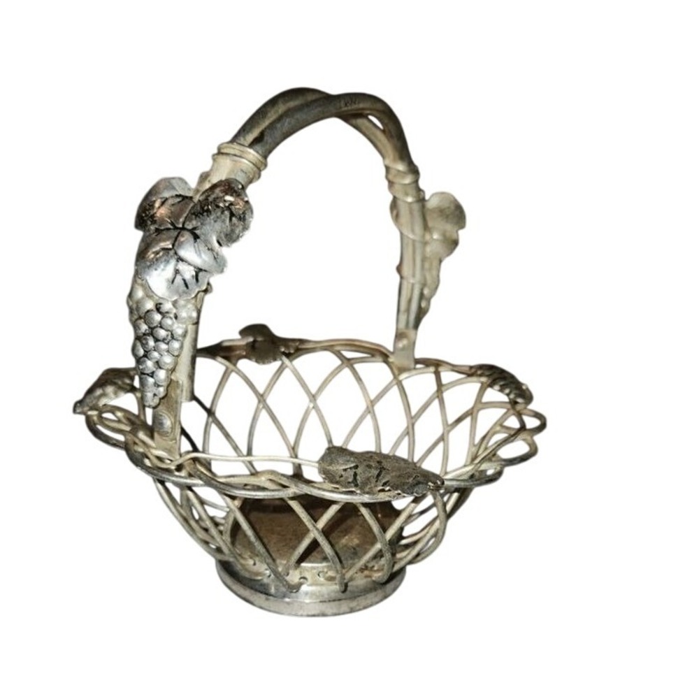 Godinger Silver Art Grape Vine Basket Bowl Candy Dish Decor Vintage‎